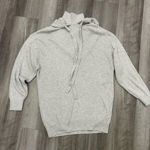 Zara Light Gray Ribbed Heavyweight Knit Sweater